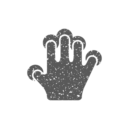 Finger gesture icon in grunge texture. Vintage style vector illustration.のイラスト素材