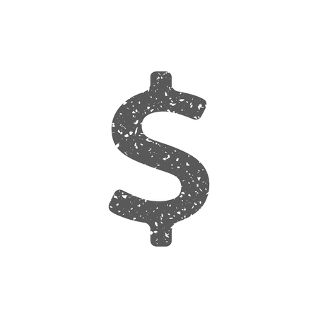 Dollar sign icon in grunge texture. Vintage style vector illustration.のイラスト素材