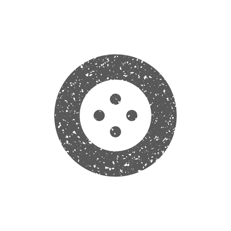 Button icon in grunge texture. Vintage style vector illustration.のイラスト素材