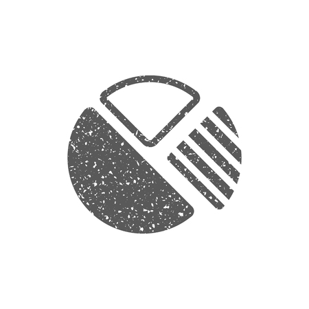 Pie chart icon in grunge texture. Vintage style vector illustration.のイラスト素材