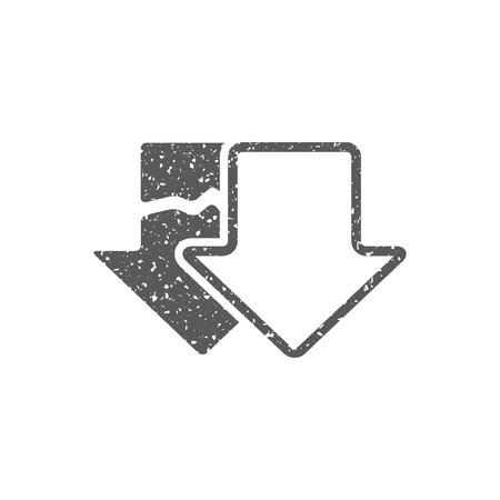 Download arrow icon in grunge texture. Vintage style vector illustration.のイラスト素材