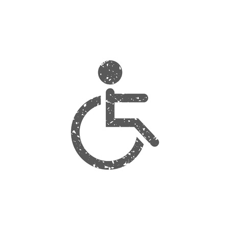Disabled access icon in grunge texture. Vintage style vector illustration.のイラスト素材