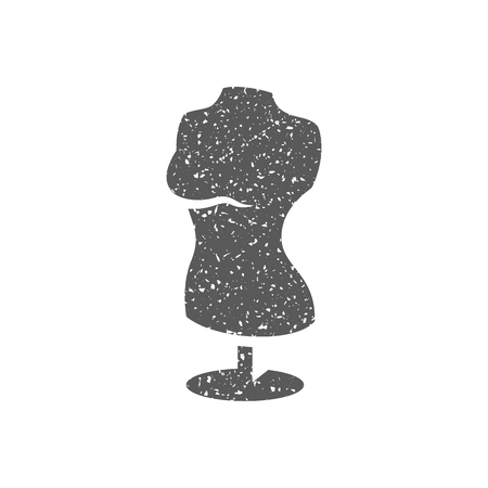 Mannequin icon in grunge texture. Vintage style vector illustration.のイラスト素材