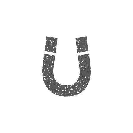 Magnet icon in grunge texture. Vintage style vector illustration.のイラスト素材