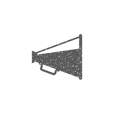 Loudspeaker icon in grunge texture. Vintage style vector illustration.のイラスト素材