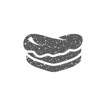 Cake icon in grunge texture. Vintage style vector illustration.のイラスト素材