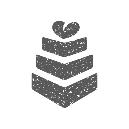 Wedding cake icon in grunge texture. Vintage style vector illustration.のイラスト素材