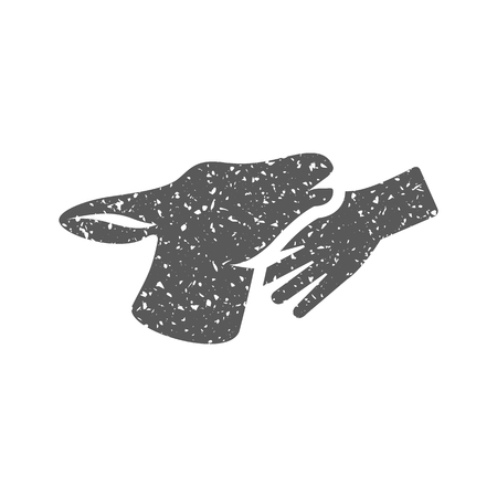 Animal care icon in grunge texture. Vintage style vector illustration.のイラスト素材