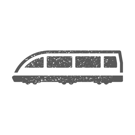 Tram icon in grunge texture. Vintage style vector illustration.のイラスト素材