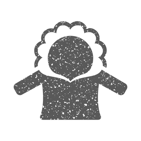 Jacket icon in grunge texture. Vintage style vector illustration.のイラスト素材