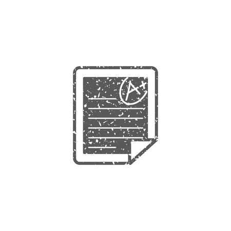 Exam result icon in grunge texture. Vintage style vector illustration.のイラスト素材