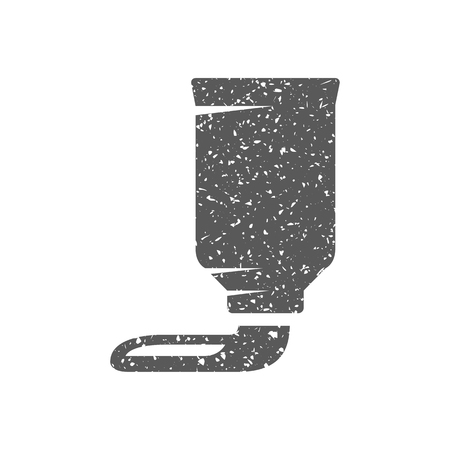 Paint tube icon in grunge texture. Vintage style vector illustration.のイラスト素材