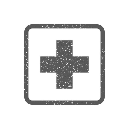 Medical cross icon in grunge texture. Vintage style vector illustration.のイラスト素材