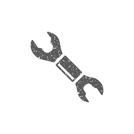 Bicycle wrench icon in grunge texture. Vintage style vector illustration.のイラスト素材