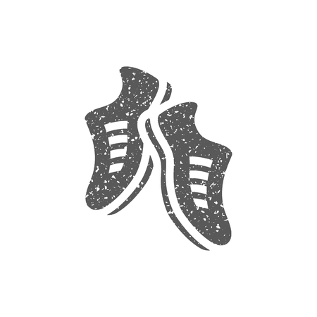 Shoes icon in grunge texture. Vintage style vector illustration.のイラスト素材