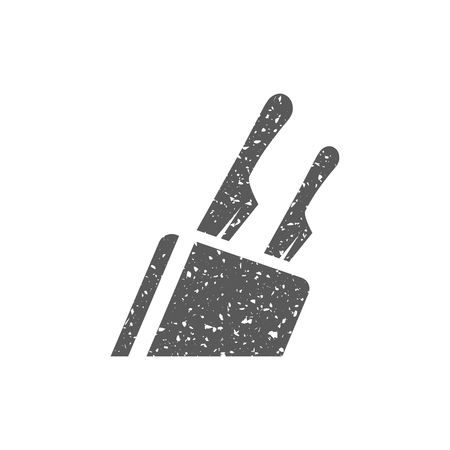Knife holder icon in grunge texture. Vintage style vector illustration.のイラスト素材