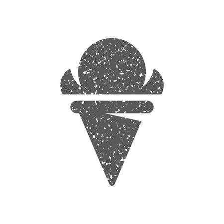 Ice cream icon in grunge texture. Vintage style vector illustration.のイラスト素材