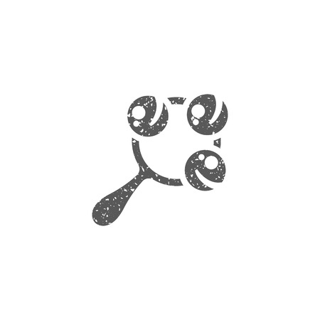 Baby toy icon in grunge texture. Vintage style vector illustration.のイラスト素材