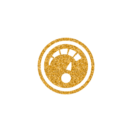 Dashboard icon in gold glitter texture. Sparkle luxury style vector illustration.のイラスト素材