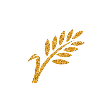 Wheat icon in gold glitter texture. Sparkle luxury style vector illustration.のイラスト素材
