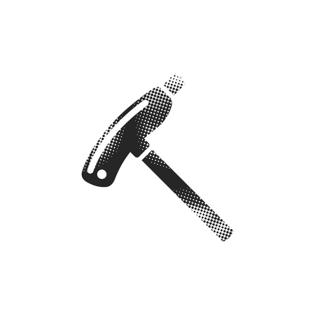 Allen key icon in halftone style. Black and white monochrome vector illustration.のイラスト素材