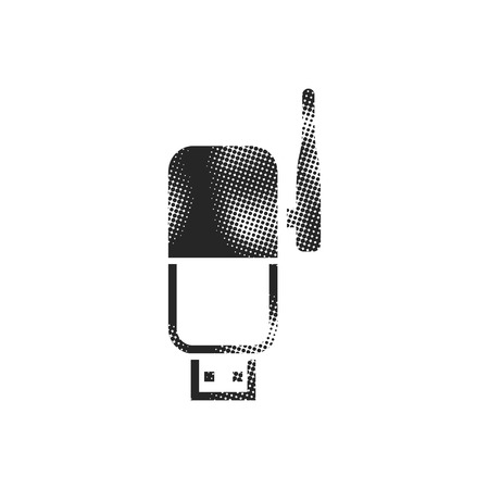 Wireless receiver icon in halftone style. Black and white monochrome vector illustration.のイラスト素材