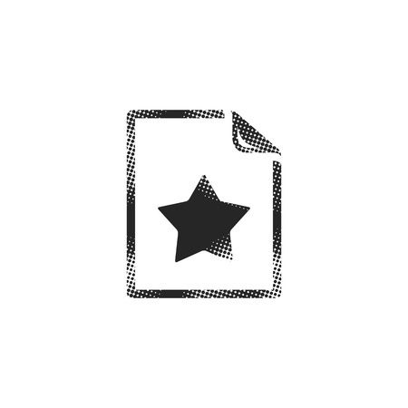Favorite icon in halftone style. Black and white monochrome vector illustration.のイラスト素材