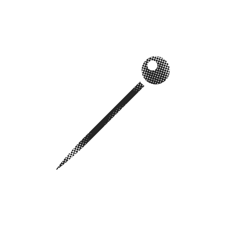 Needle icon in halftone style. Black and white monochrome vector illustration.のイラスト素材
