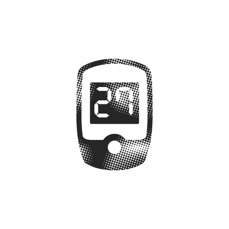 Cycle computer icon in halftone style. Black and white monochrome vector illustration.のイラスト素材