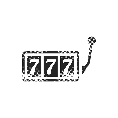 Jackpot icon in halftone style. Black and white monochrome vector illustration.のイラスト素材