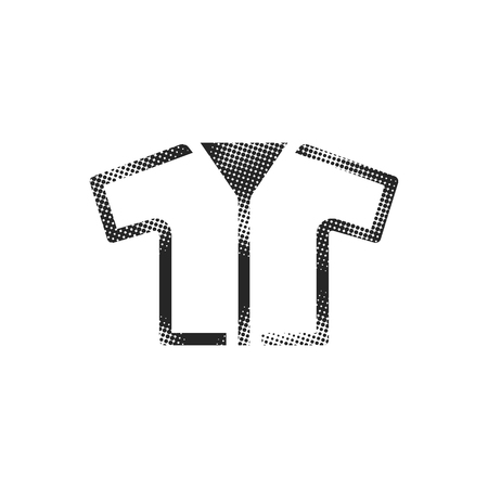 Shirt icon in halftone style. Black and white monochrome vector illustration.のイラスト素材