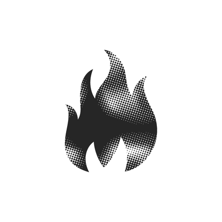 Hot item label icon in halftone style. Black and white monochrome vector illustration.のイラスト素材