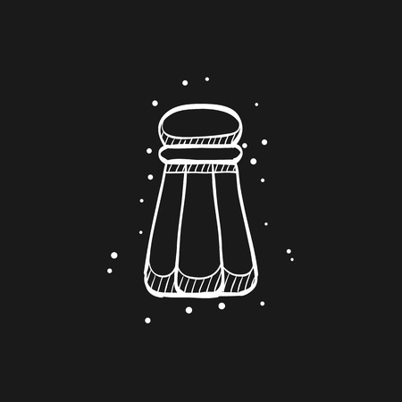 Pepper pot icon in doodle sketch lines. Restaurant table dinner pickle shakerのイラスト素材