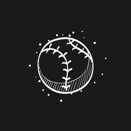Baseball icon in doodle sketch lines. Sport champion competition teamのイラスト素材