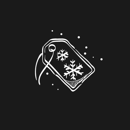 Winter sale icon in doodle sketch lines. Shopping discount rebate consumerismのイラスト素材