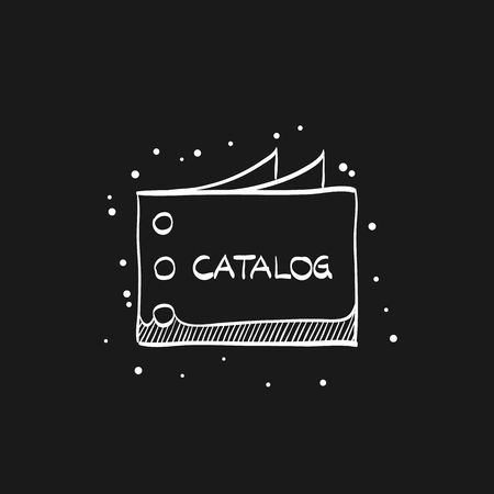 Catalog icon in doodle sketch lines.のイラスト素材