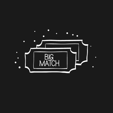 Ticket icon in doodle sketch lines. Cinema, concert, showsのイラスト素材