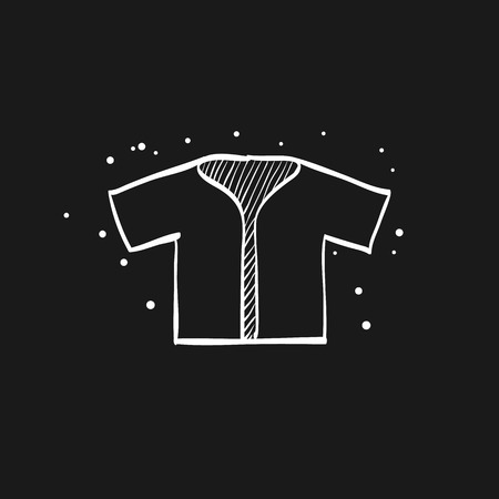 Shirt icon in doodle sketch lines. Clothes uniform textile fashionのイラスト素材