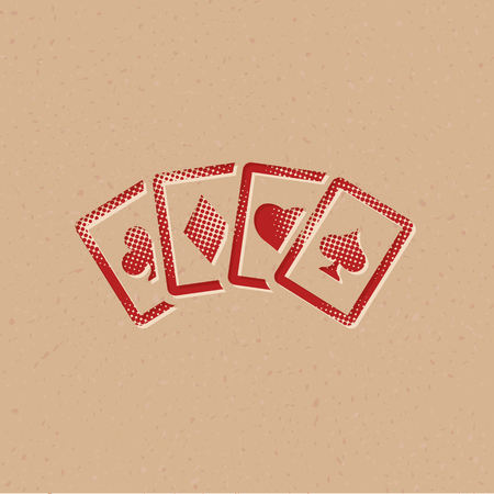 Soccer red and yellow cards icon in halftone style. Grunge background vector illustration.のイラスト素材