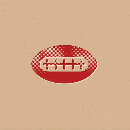 Football icon in halftone style. Grunge background vector illustration.のイラスト素材