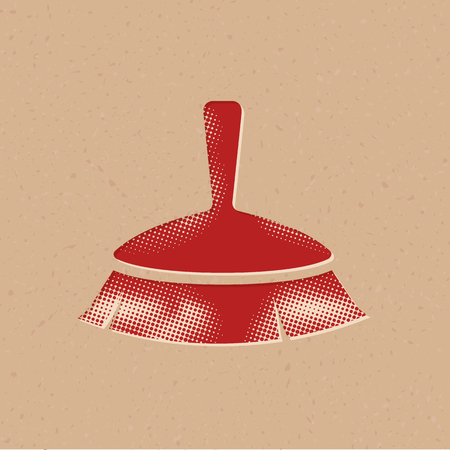 Brush icon in halftone style. Grunge background vector illustration.のイラスト素材
