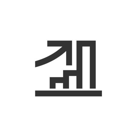 Bar chart icon in thick outline style. Black and white monochrome vector illustration.のイラスト素材