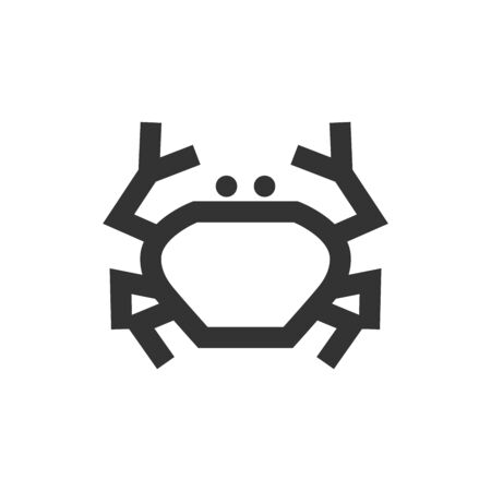 Crab icon in thick outline style. Black and white monochrome vector illustration.のイラスト素材