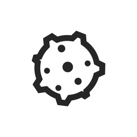 Planet  icon in thick outline style. Black and white monochrome vector illustration.のイラスト素材