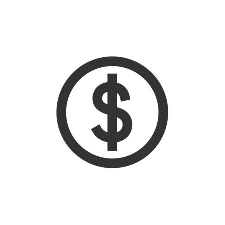 Coin money icon in thick outline style. Black and white monochrome vector illustration.のイラスト素材