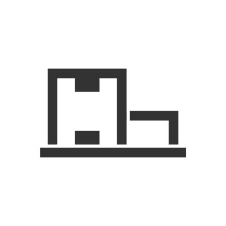 Logistic box icon in thick outline style. Black and white monochrome vector illustration.のイラスト素材