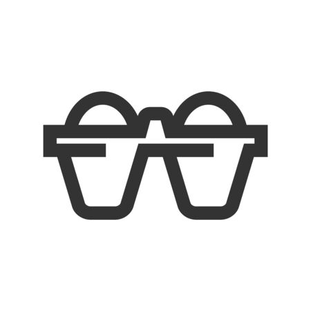 Egg card box icon in thick outline style. Black and white monochrome vector illustration.のイラスト素材