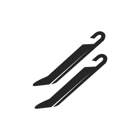 Prying tools icons in black and white. Vector bicycle repair equipments.のイラスト素材