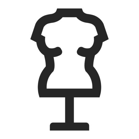Mannequin icon in thick outline style. Black and white monochrome vector illustration.のイラスト素材