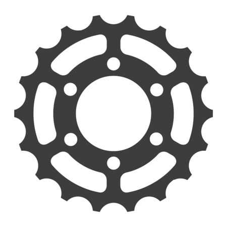 Sprocket icon in thick outline style. Black and white monochrome vector illustration.のイラスト素材